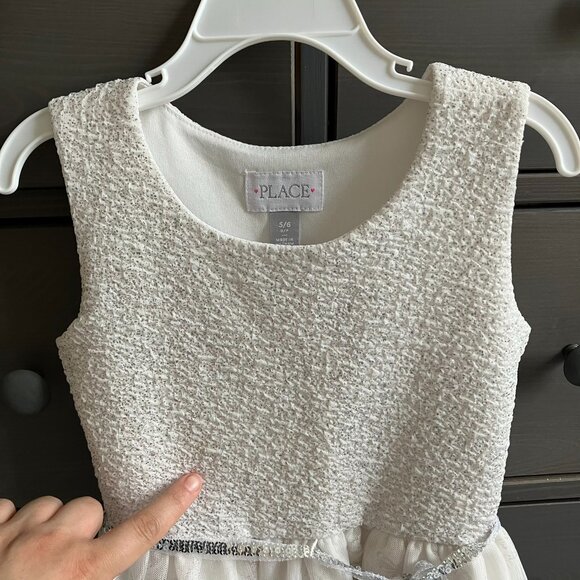 Children’s Place White Special Occasion Dress Size 5/6 | GUC Tulle Floral - Picture 16 of 16